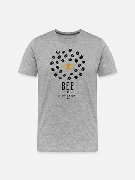 Golden bee on black - Men's Premium Organic T-Shirt - heather grey