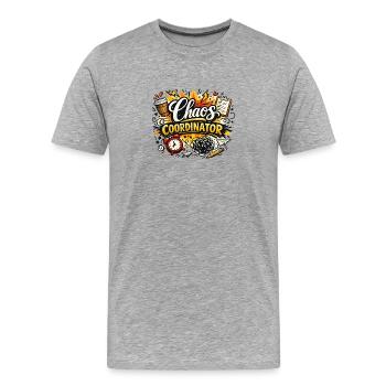 Chaos Coordinator Funny Office Humor Design - Men's Premium Organic T-Shirt - heather grey - Front - Damien (186cm)