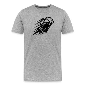 Beer Glass Symbol Wheat Beer - Men's Premium Organic T-Shirt - heather grey - Front - Damien (186cm)