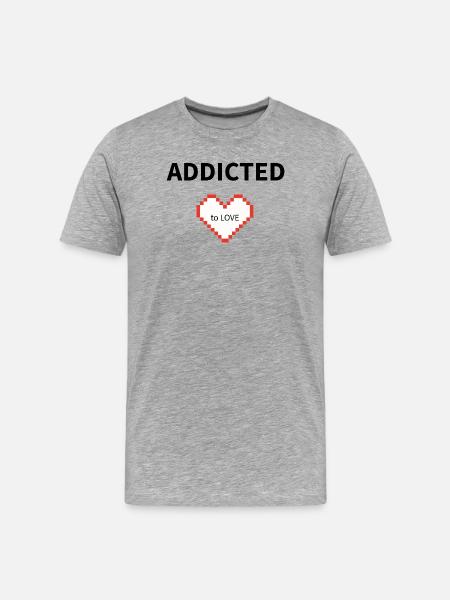 Pixel Heart to Love - Men's Premium Organic T-Shirt - heather grey