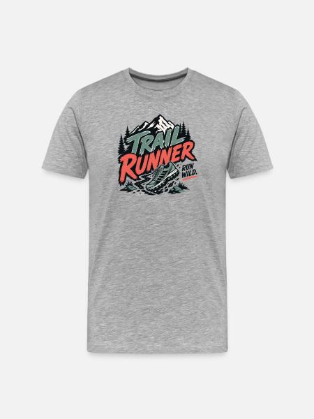 Trailrunner. Run Wild - Männer Premium Bio T-Shirt - Grau meliert