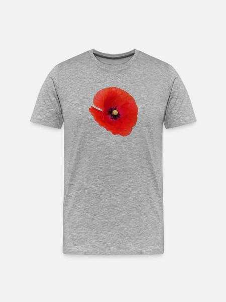 Vibrant_Red_Poppy_Flower - Men's Premium Organic T-Shirt - heather grey