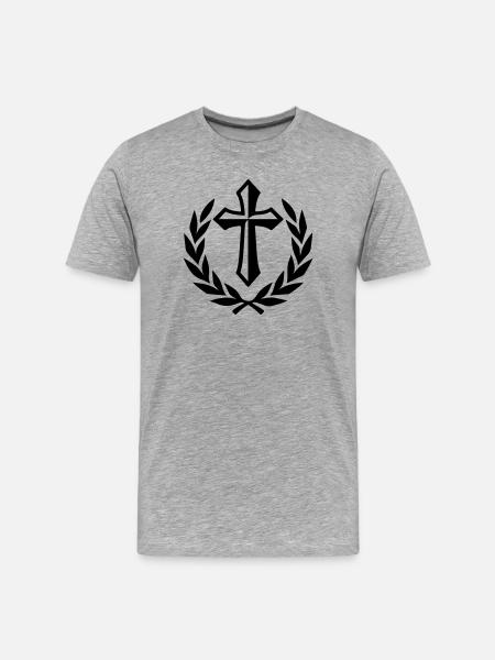 Cross symbol - Men's Premium Organic T-Shirt - heather grey
