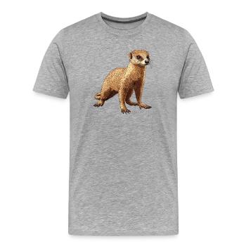 La mangouste de la mangouste - T-shirt bio Premium Homme - gris chiné - Devant - Damien (186cm)