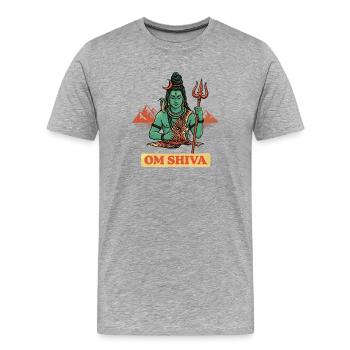 Hindu God Shiva Rétro Comic - T-shirt bio Premium Homme - gris chiné - Devant - Damien (186cm)