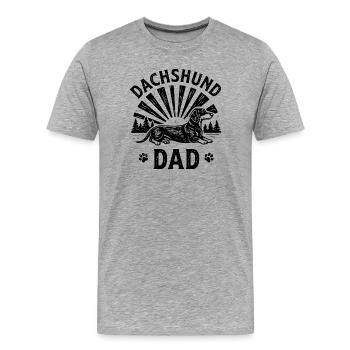 Dachshund Dad Spruch Dackel Retro Grafik - Männer Premium Bio T-Shirt - Grau meliert - Vorne - Damien (186cm)