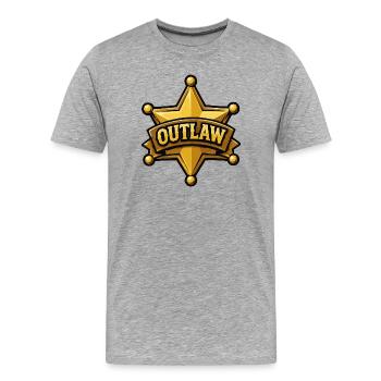 Insigne d’étoile hors-la-loi d’or - T-shirt bio Premium Homme - gris chiné - Devant - Damien (186cm)