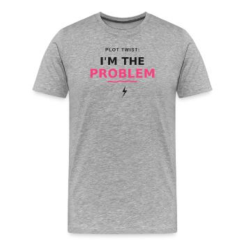 Plot Twist: Ich bin das Problem - Männer Premium Bio T-Shirt - Grau meliert - Vorne - Damien (186cm)