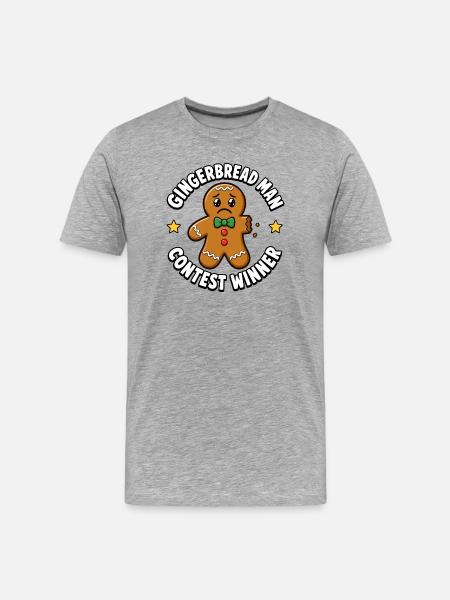Gingerbread Man Contest Winner, Funny B - Men's Premium Organic T-Shirt - heather grey