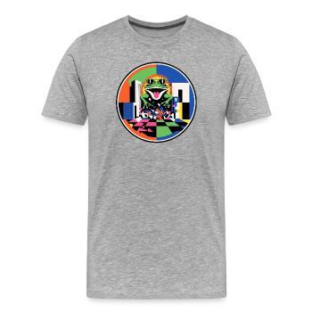 Evil Frog Rampage - Men's Premium Organic T-Shirt - heather grey - Front - Damien (186cm)