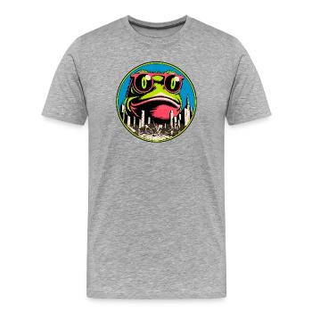 Apocalypse des grenouilles - T-shirt bio Premium Homme - gris chiné - Devant - Damien (186cm)
