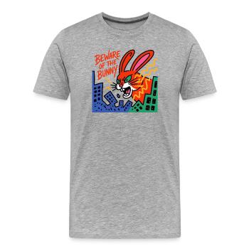 Horror Hase - Männer Premium Bio T-Shirt - Grau meliert - Vorne - Damien (186cm)