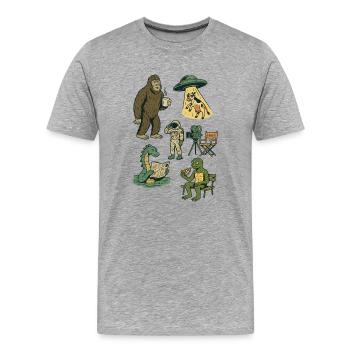 Cosmic Crew on Set - Men's Premium Organic T-Shirt - heather grey - Front - Damien (186cm)