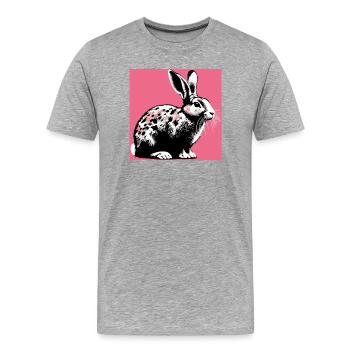 Kaninchen - Männer Premium Bio T-Shirt - Grau meliert - Vorne - Damien (186cm)
