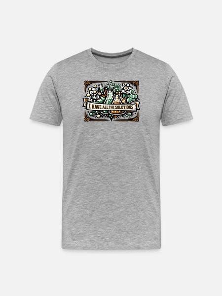 J’ai toutes les solutions – conception chimique - T-shirt bio Premium Homme - gris chiné