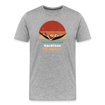 Pensionnaire de sécurité retraite des femmes retraite du service de sécurité - T-shirt bio Premium Homme - gris chiné - Devant - Damien (186cm)