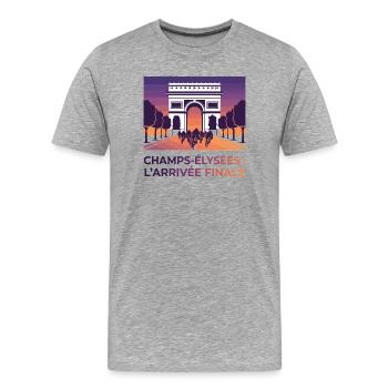 Paris Arrivée Finale - T-shirt bio Premium Homme - gris chiné - Devant - Damien (186cm)