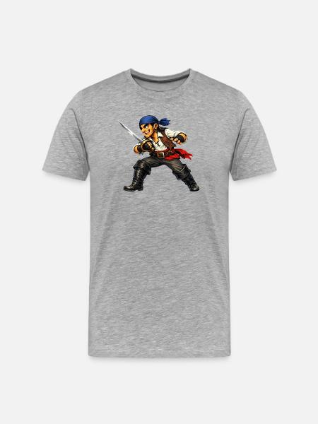 Fighting Pirate - Men's Premium Organic T-Shirt - heather grey