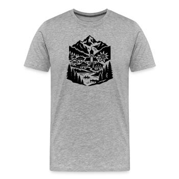 Österreich Urlaub - Männer Premium Bio T-Shirt - Grau meliert - Vorne - Damien (186cm)