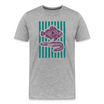 Vapeur de poisson - T-shirt bio Premium Homme - gris chiné - Devant - Damien (186cm)