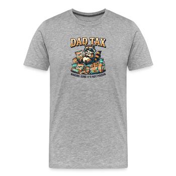 Papa Steuer-Snack-Waschbär-Tee - Männer Premium Bio T-Shirt - Grau meliert - Vorne - Damien (186cm)