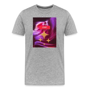 Start Retro Neon Galaxy - Männer Premium Bio T-Shirt - Grau meliert - Vorne - Damien (186cm)