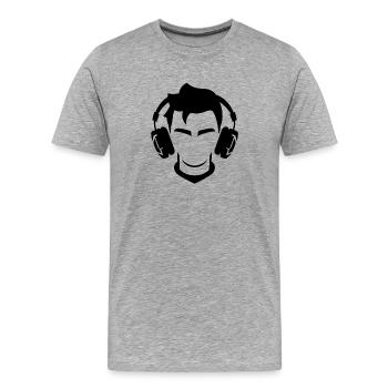 Sketch d’amateur de jeux - T-shirt bio Premium Homme - gris chiné - Devant - Damien (186cm)