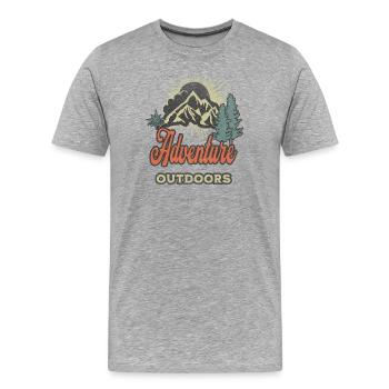 Aventure en montagne et style en plein air - T-shirt bio Premium Homme - gris chiné - Devant - Damien (186cm)