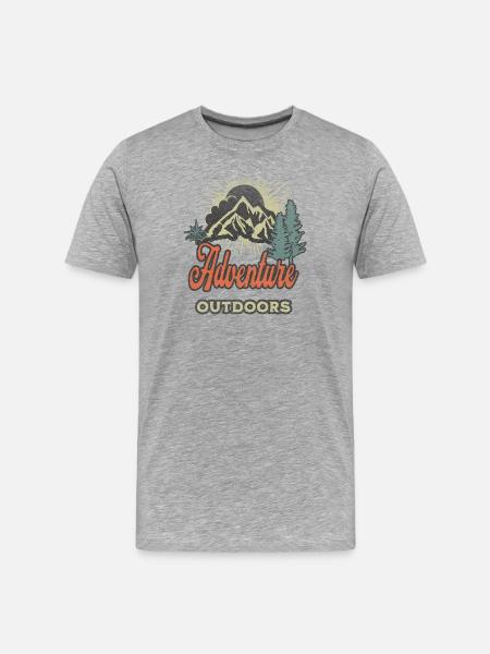 Mountain Adventure and Outdoor Style - Men's Premium Organic T-Shirt - heather grey