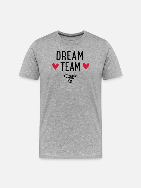 Dream Team with Hearts Gift - Men's Premium Organic T-Shirt - heather grey