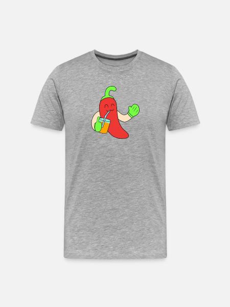 Chili drink juice - Men's Premium Organic T-Shirt - heather grey