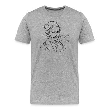 Gauss - Männer Premium Bio T-Shirt - Grau meliert - Vorne - Damien (186cm)