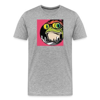 Evil Frog Horror - Men's Premium Organic T-Shirt - heather grey - Front - Damien (186cm)