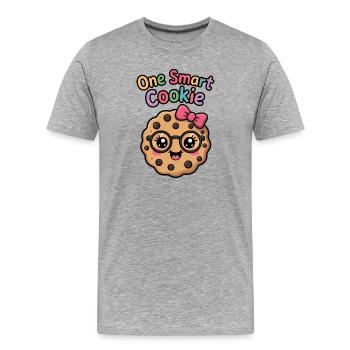Un Cookie Intelligent - Cookie Intelligent avec des Lunettes - T-shirt bio Premium Homme - gris chiné - Devant - Damien (186cm)