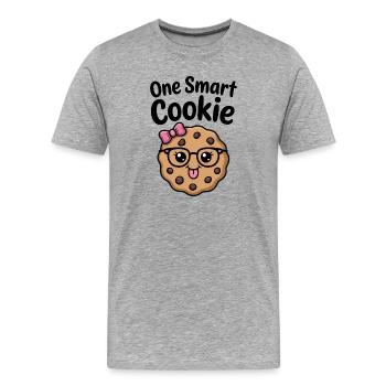 Un Cookie Intelligent - Cookie Intelligent avec des Lunettes - T-shirt bio Premium Homme - gris chiné - Devant - Damien (186cm)