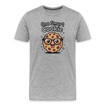 Un Cookie Intelligent - Cookie Intelligent avec des Lunettes - T-shirt bio Premium Homme - gris chiné - Devant - Damien (186cm)