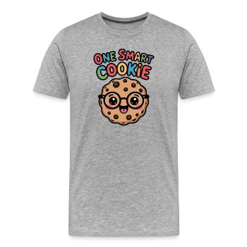 Un Cookie Intelligent - Cookie Intelligent avec des Lunettes - T-shirt bio Premium Homme - gris chiné - Devant - Damien (186cm)