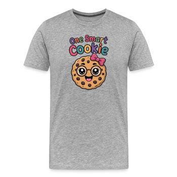 Un Cookie Intelligent - Cookie Intelligent avec des Lunettes - T-shirt bio Premium Homme - gris chiné - Devant - Damien (186cm)