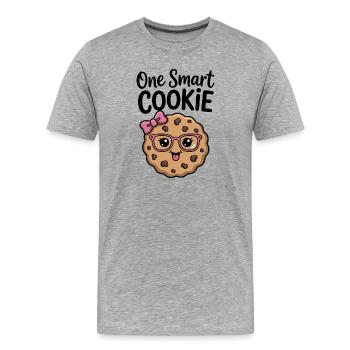 Un Cookie Intelligent - Cookie Intelligent avec des Lunettes - T-shirt bio Premium Homme - gris chiné - Devant - Damien (186cm)