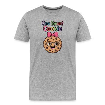 Un Cookie Intelligent - Cookie Intelligent avec des Lunettes - T-shirt bio Premium Homme - gris chiné - Devant - Damien (186cm)