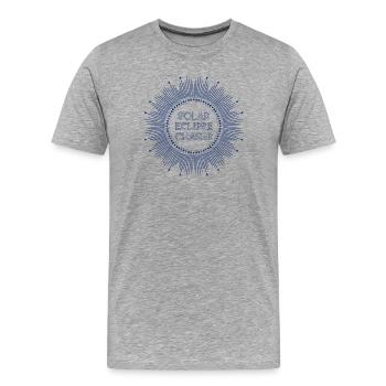 Bleu chasseur d’éclipse solaire - T-shirt bio Premium Homme - gris chiné - Devant - Damien (186cm)