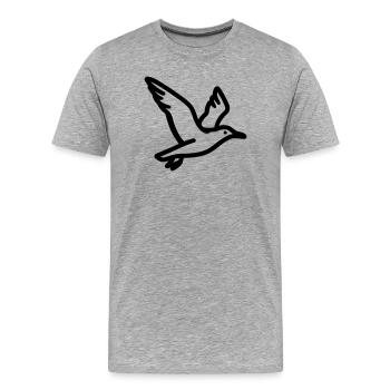 Seagull - Men's Premium Organic T-Shirt - heather grey - Front - Damien (186cm)