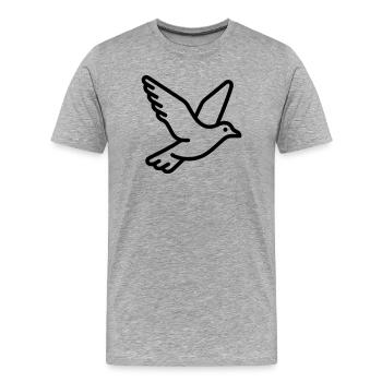 Möwe - Männer Premium Bio T-Shirt - Grau meliert - Vorne - Damien (186cm)