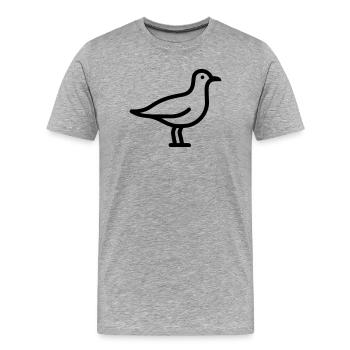 Seagull - Men's Premium Organic T-Shirt - heather grey - Front - Damien (186cm)