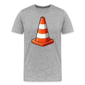 Graphique pop art Traffic Cone - T-shirt bio Premium Homme - gris chiné - Devant - Damien (186cm)