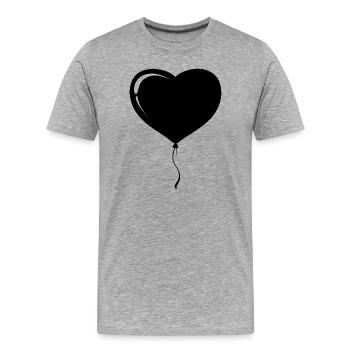 Ballon Cardiaque - T-shirt bio Premium Homme - gris chiné - Devant - Damien (186cm)