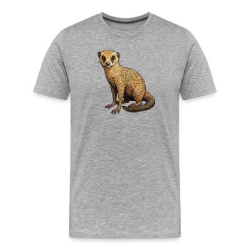 La mangouste de la mangouste - T-shirt bio Premium Homme - gris chiné - Devant - Damien (186cm)