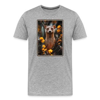 La mangouste de la mangouste - T-shirt bio Premium Homme - gris chiné - Devant - Damien (186cm)