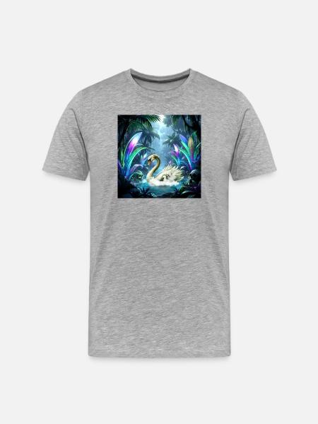 Swan Spectral Jungle - Men's Premium Organic T-Shirt - heather grey