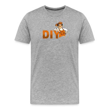 DIY Handyman Mascot – Funny Home Improvement Carpe - Männer Premium Bio T-Shirt - Grau meliert - Vorne - Damien (186cm)